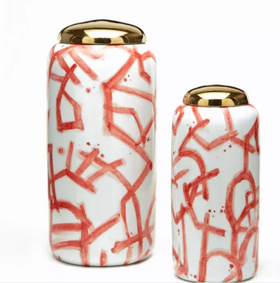 product image for corals covered jars with gold metallic lid in various sizes 4 3
