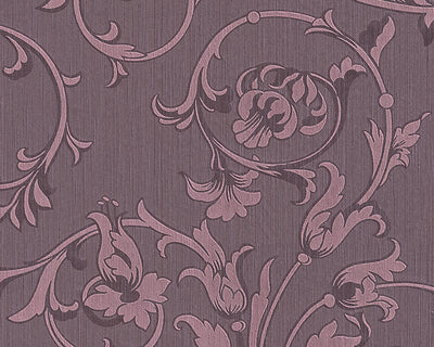 product image of Scroll Leaf and Ironwork Wallpaper in Purple design by BD Wall 521