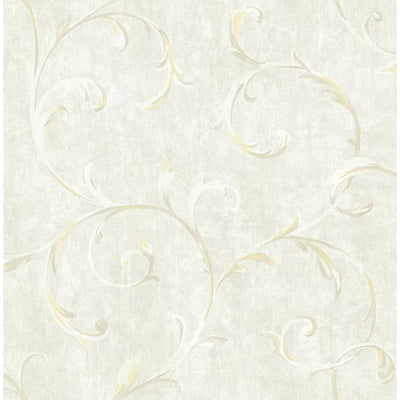 product image of Scroll Wallpaper in Gold and Neutrals from the French Impressionist Collection by Seabrook Wallcoverings 598