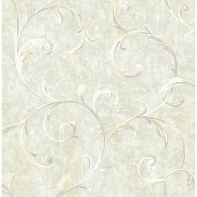 product image of Scroll Wallpaper in Neutrals and Gold from the French Impressionist Collection by Seabrook Wallcoverings 519