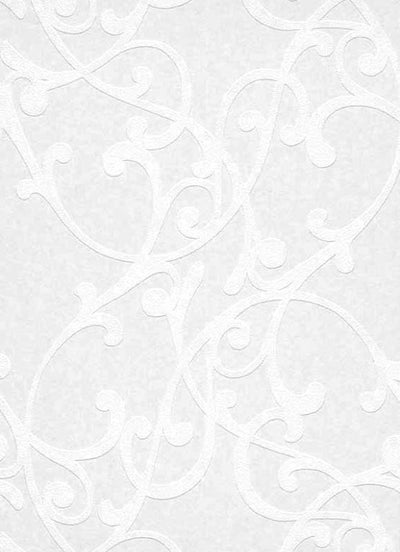 product image of Scrollwork Paintable Wallpaper in White design by BD Wall 586