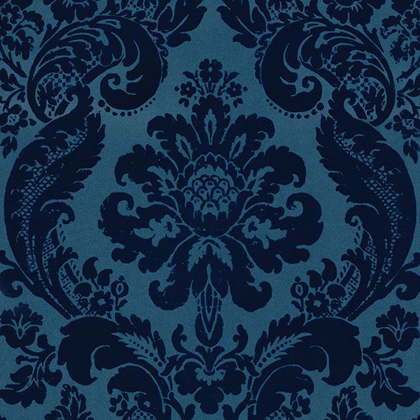 media image for Shadow Damask Wallpaper in Blue from the Moonlight Collection by Brewster Home Fashions 264