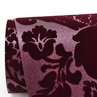 product image for Shadow Damask Wallpaper in Merlot from the Moonlight Collection by Brewster Home Fashions 0