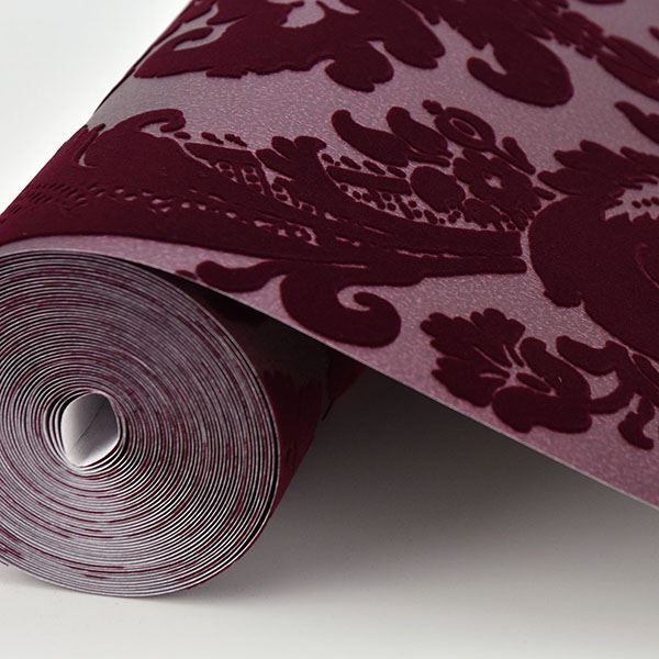 media image for Shadow Damask Wallpaper in Merlot from the Moonlight Collection by Brewster Home Fashions 229