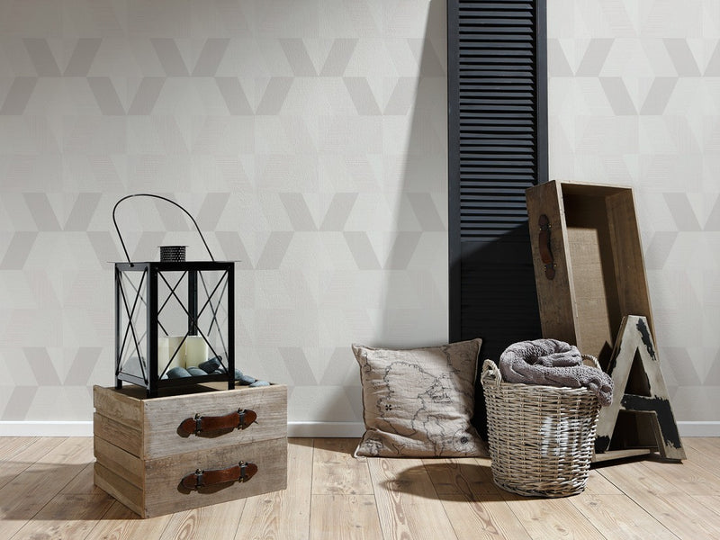 media image for Shapes and Stripes Wallpaper in Ivory design by BD Wall 290