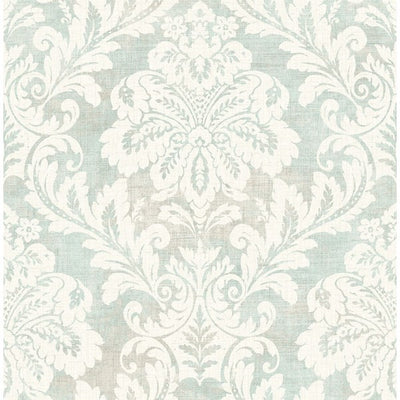 product image for Shimmer Damask Wallpaper in Soft Blue and Ivory by Seabrook Wallcoverings 79
