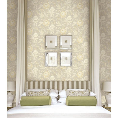 product image for Shimmer Floral Wallpaper in Grey and Gold by Seabrook Wallcoverings 91