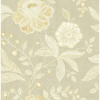 product image for Shimmer Floral Wallpaper in Grey and Gold by Seabrook Wallcoverings 46