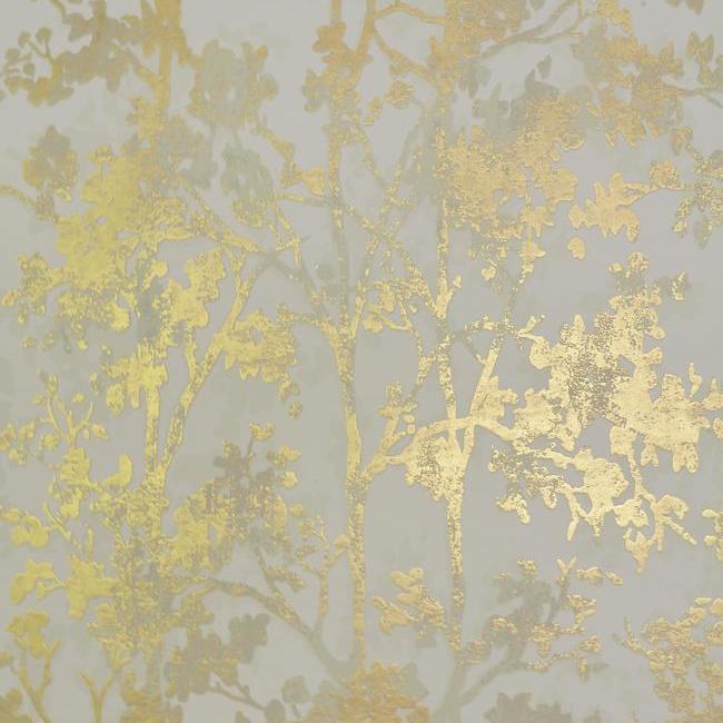 media image for Shimmering Foliage Wallpaper in Almond and Gold by Antonina Vella for York Wallcoverings 260