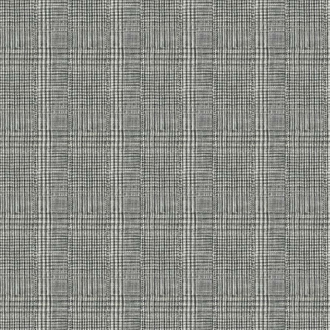 media image for Shirting Plaid Wallpaper in Black from the Traveler Collection by Ronald Redding 212