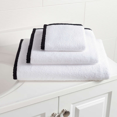 product image of signature banded white black towel by annie selke pc3145 bs 1 519