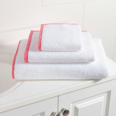 product image of signature banded white coral towel by annie selke sbwcbs 1 548