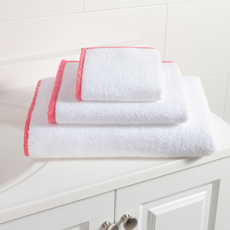 media image for signature banded white coral towel by annie selke sbwcbs 1 234