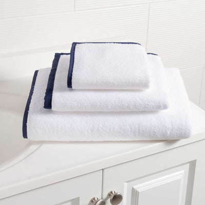product image of signature banded white indigo towel by annie selke sbwibs 1 513