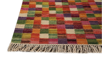 product image for Small Box Multi Collection Hand Woven Wool Area Rug in Multi design by Mat the Basics 89
