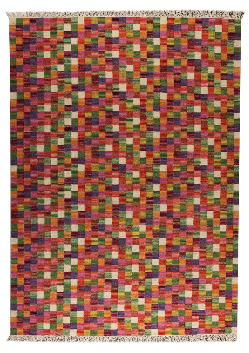 media image for Small Box Multi Collection Hand Woven Wool Area Rug in Multi design by Mat the Basics 20
