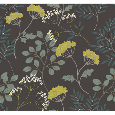 product image for Sorrel Black Botanical Wallpaper from the Scott Living II Collection by Brewster Home Fashions 10