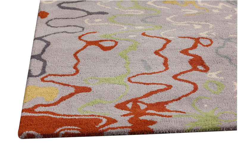 media image for Spia Collection Hand Tufted Wool and Viscose Area Rug in Grey and Multi design by Mat the Basics 275