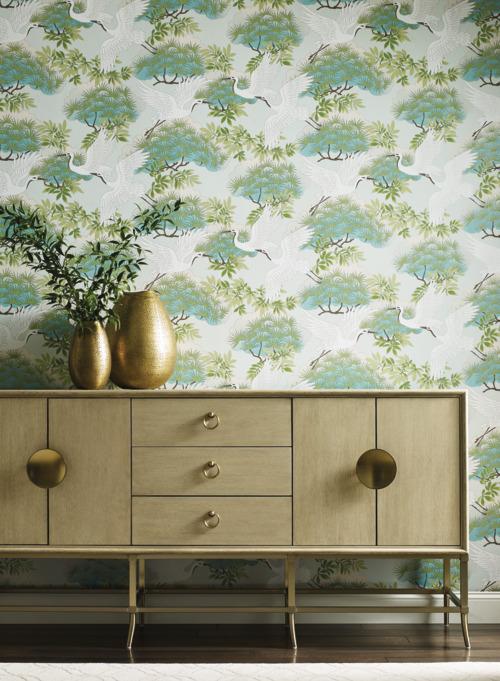 media image for Sprig & Heron Wallpaper from the Tea Garden Collection by Ronald Redding for York Wallcoverings 244
