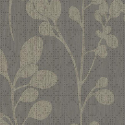 product image of Sprig Wallpaper in Black and Grey from the Moderne Collection by Stacy Garcia for York Wallcoverings 552