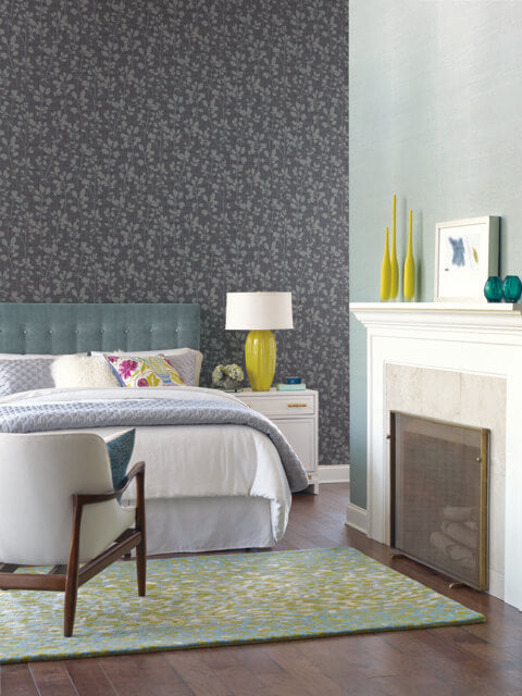media image for Sprig Wallpaper in Indigo from the Moderne Collection by Stacy Garcia for York Wallcoverings 235