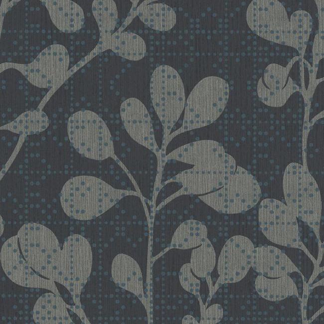 media image for Sprig Wallpaper in Indigo from the Moderne Collection by Stacy Garcia for York Wallcoverings 229