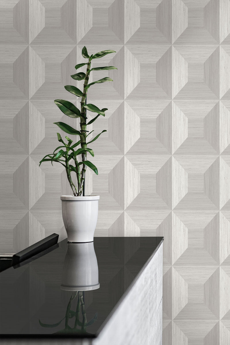 media image for Squared Away Geometric Wallpaper in Birch from the More Textures Collection by Seabrook Wallcoverings 249