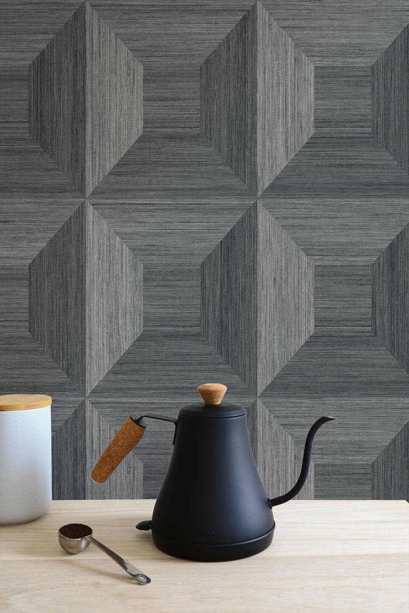 media image for Squared Away Geometric Wallpaper in Cove Grey from the More Textures Collection by Seabrook Wallcoverings 28
