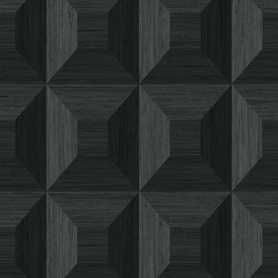 product image of Squared Away Geometric Wallpaper in Ebony from the More Textures Collection by Seabrook Wallcoverings 598