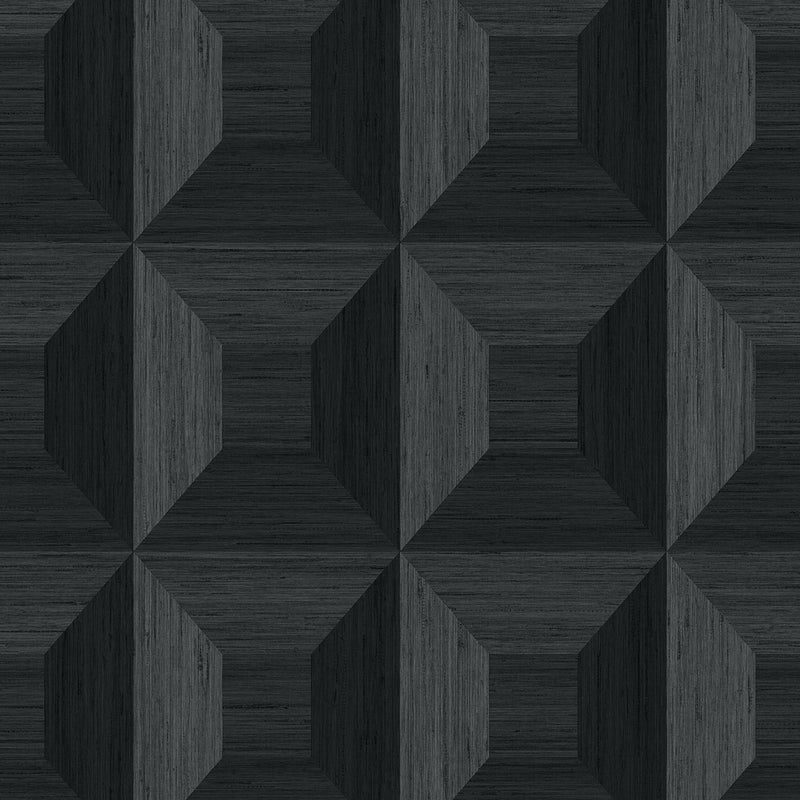 media image for Squared Away Geometric Wallpaper in Ebony from the More Textures Collection by Seabrook Wallcoverings 257