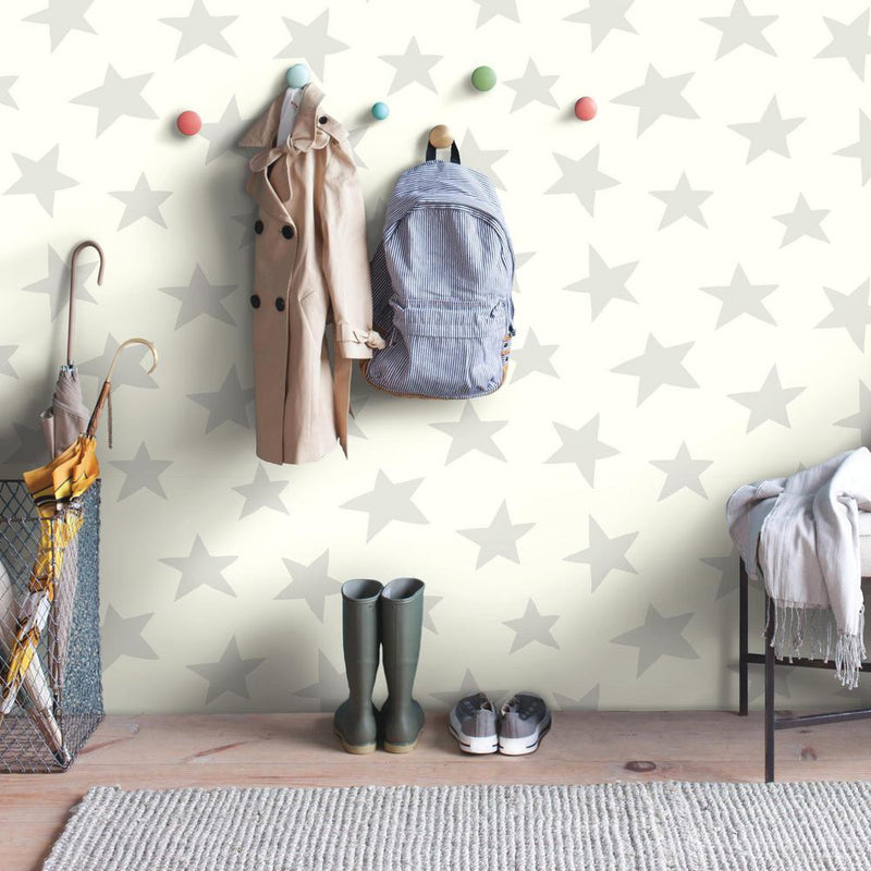 media image for Star Peel & Stick Wallpaper in Grey by RoomMates for York Wallcoverings 24