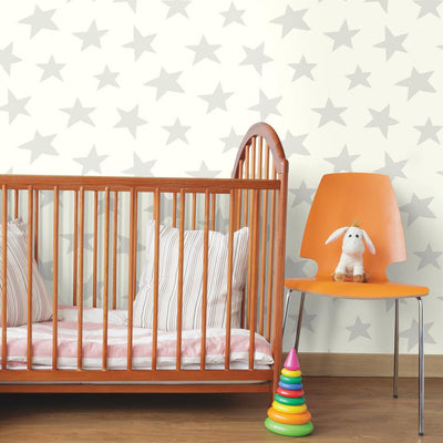 product image for Star Peel & Stick Wallpaper in Grey by RoomMates for York Wallcoverings 53