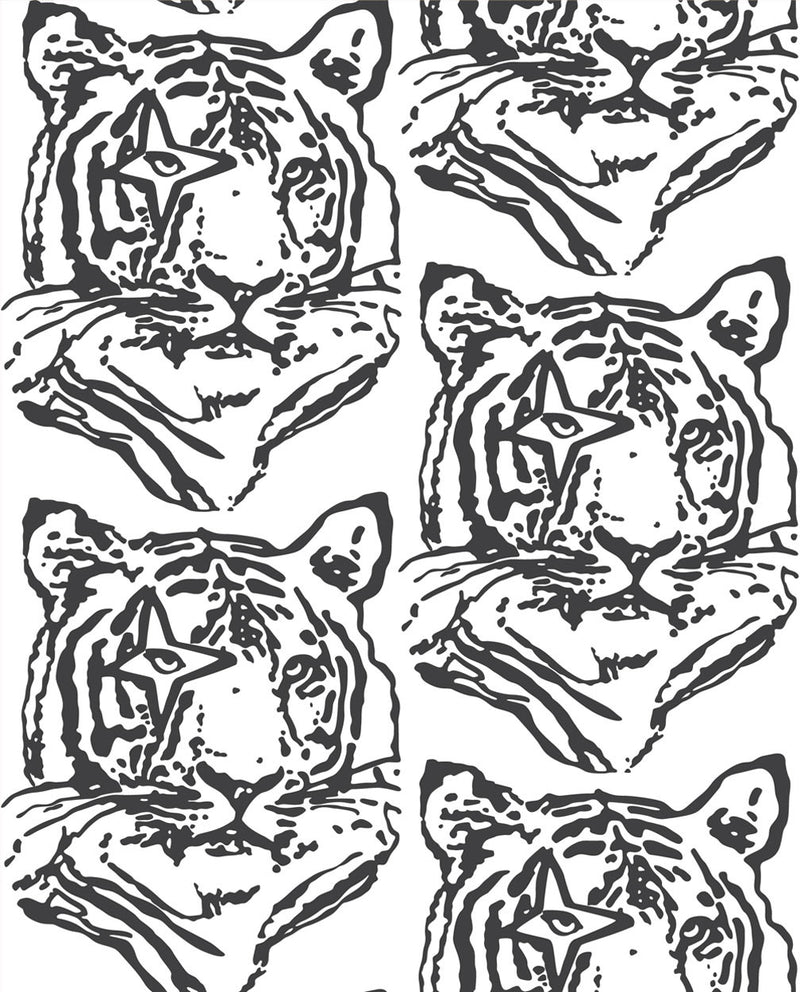 media image for Star Tiger Wallpaper in Charcoal design by Aimee Wilder 232