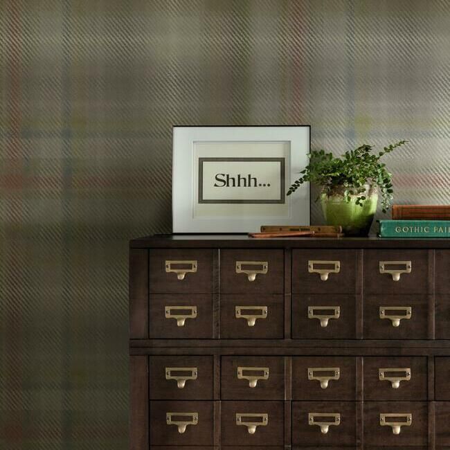 media image for Sterling Plaid Wallpaper in Neutral from the Traveler Collection by Ronald Redding 295