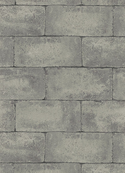 media image for Stone Wall Wallpaper in Dark Grey design by BD Wall 230