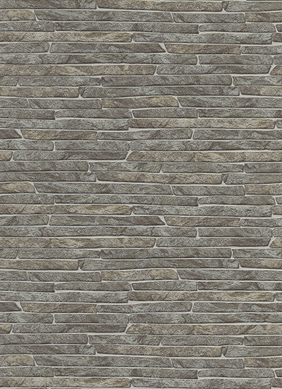 product image for Stone Wall Wallpaper in Grey and Light Brown design by BD Wall 49
