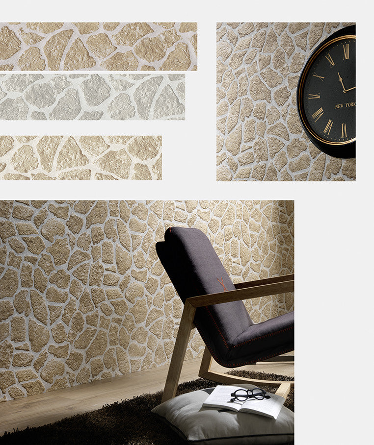 media image for Stone Wallpaper in Brown and Grey design by BD Wall 235