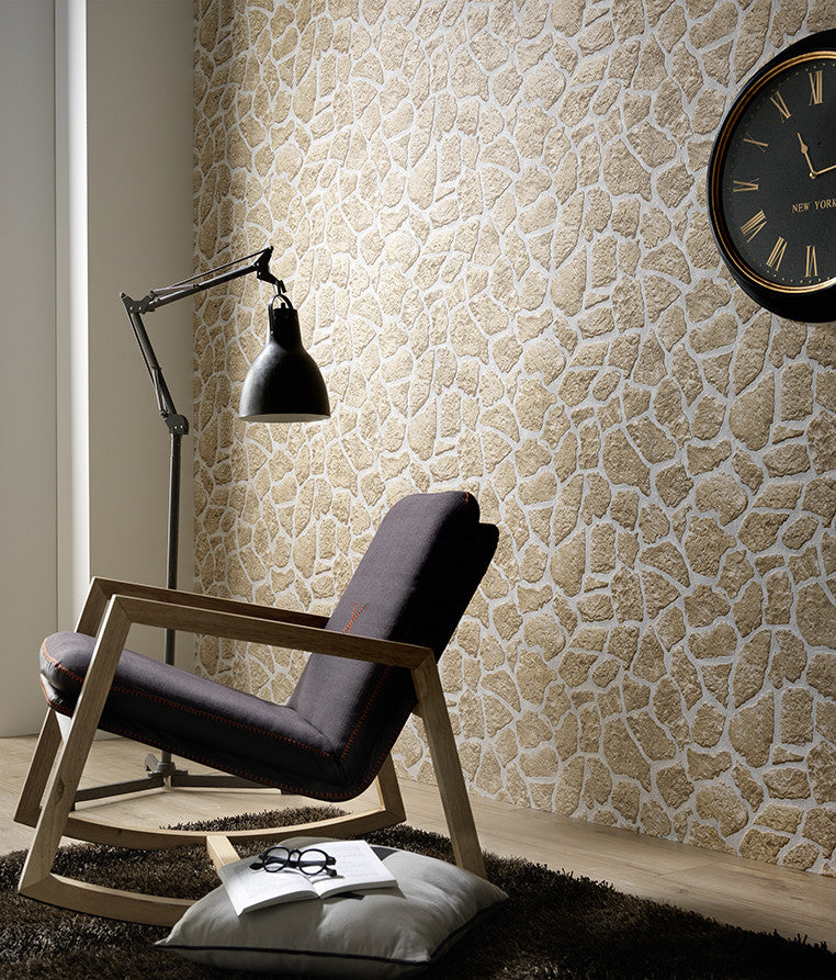 media image for Stone Wallpaper in Brown and Grey design by BD Wall 291