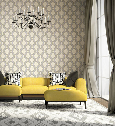 product image for Structure Yellow Chain Link Wallpaper from the Symetrie Collection by Brewster Home Fashions 1