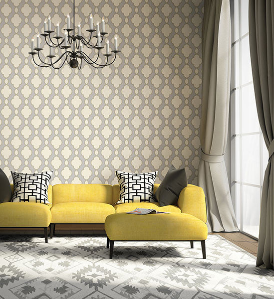 media image for Structure Silver Chain Link Wallpaper from the Symetrie Collection by Brewster Home Fashions 260