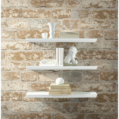 product image for Stuccoed Brick Peel & Stick Wallpaper in Brown by RoomMates for York Wallcoverings 35