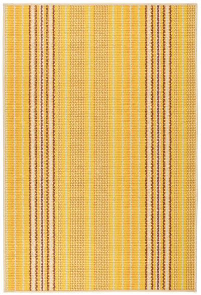 product image for Sunflower Ticking Yellow Machine Washable Rug 1 72