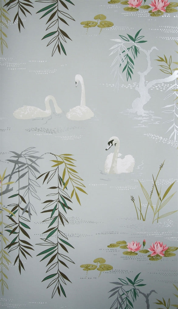 media image for Swan Lake Wallpaper in Twilight by Nina Campbell for Osborne & Little 272