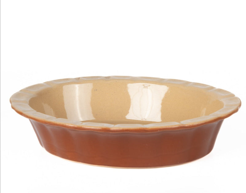 media image for Poterie Renault Oval Pie Dish Large- Brown-7 250