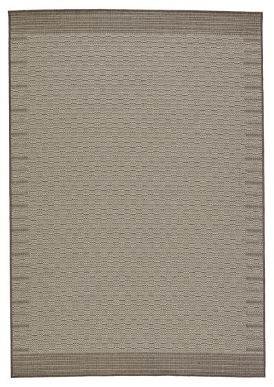 product image for Poerava Indoor/Outdoor Border Grey & Taupe Rug by Jaipur Living 56