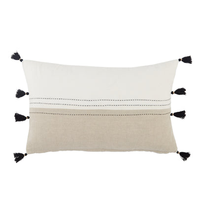 product image of Yamanik Stripes Pillow in White & Beige by Jaipur Living 569