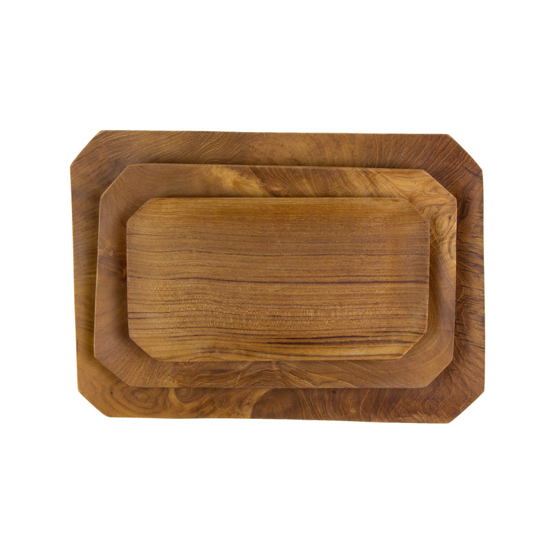 media image for teak root bevelled tray in various sizes by sir madam 1 261