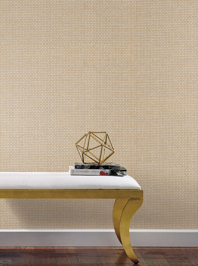 media image for Cottage Basket Wallpaper in Gold from the Handpainted Traditionals Collection by York Wallcoverings 295