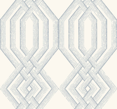product image of Etched Lattice Wallpaper in Blue from the Handpainted Traditionals Collection by York Wallcoverings 580