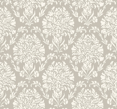 product image for Block Print Damask Wallpaper in Grey from the Handpainted Traditionals Collection by York Wallcoverings 76